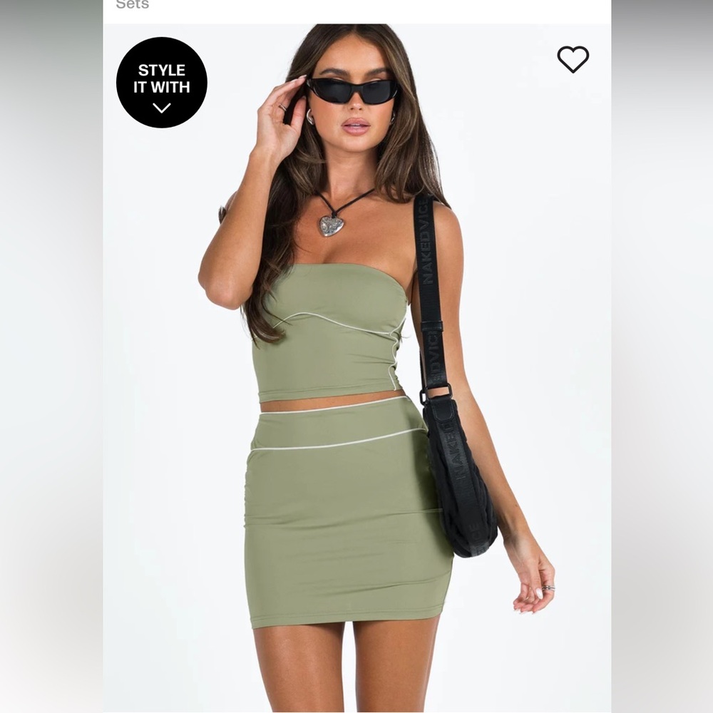 Sage green princess polly set! Size 4 top & skirt!